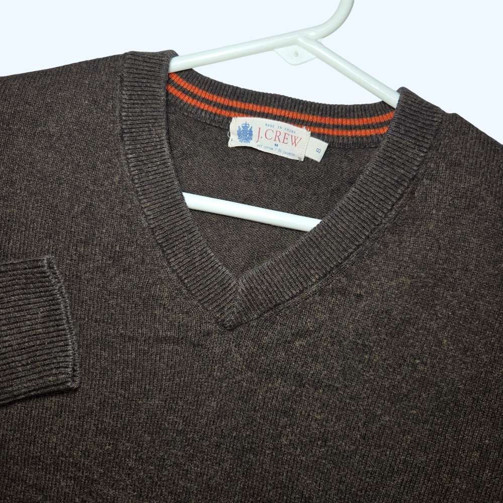 J Crew Cotton Cashmere Blend V-Neck Sweater Mens Small Brown Style 86916 Autumn